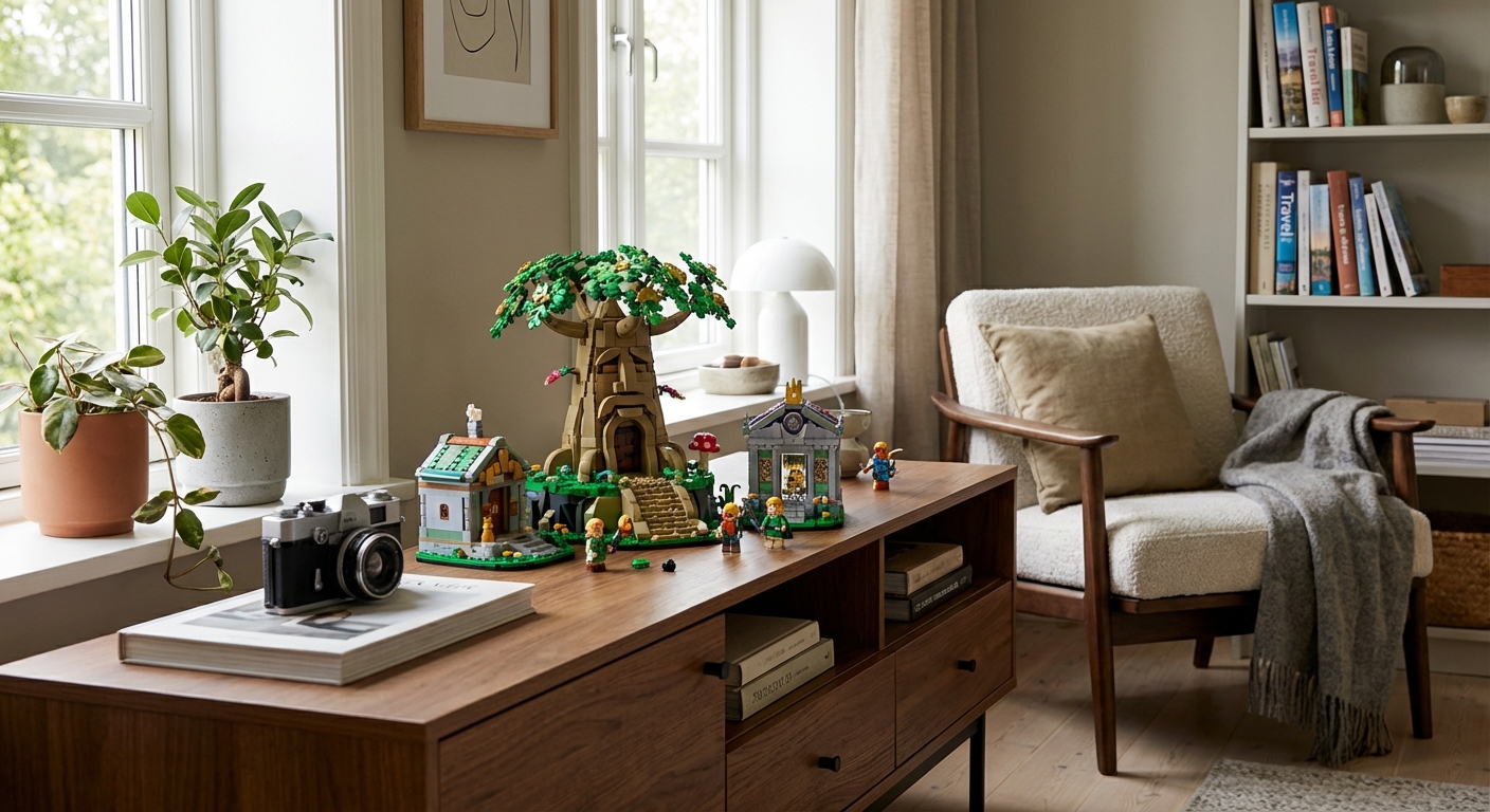 레고 젤다 세트를 조립한 사용자의 인테리어 현장 사진