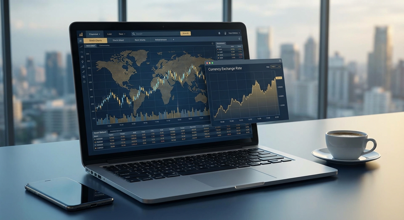 해외주식 거래 화면과 환율 그래프