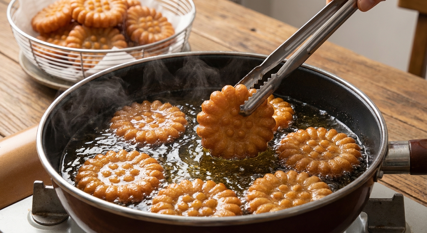 기름에 튀겨지는 약과