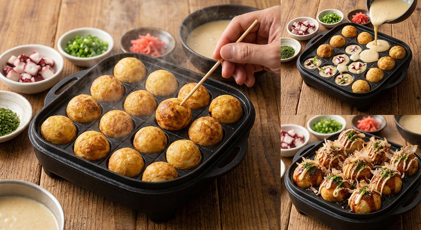 타코야끼 조리 과정