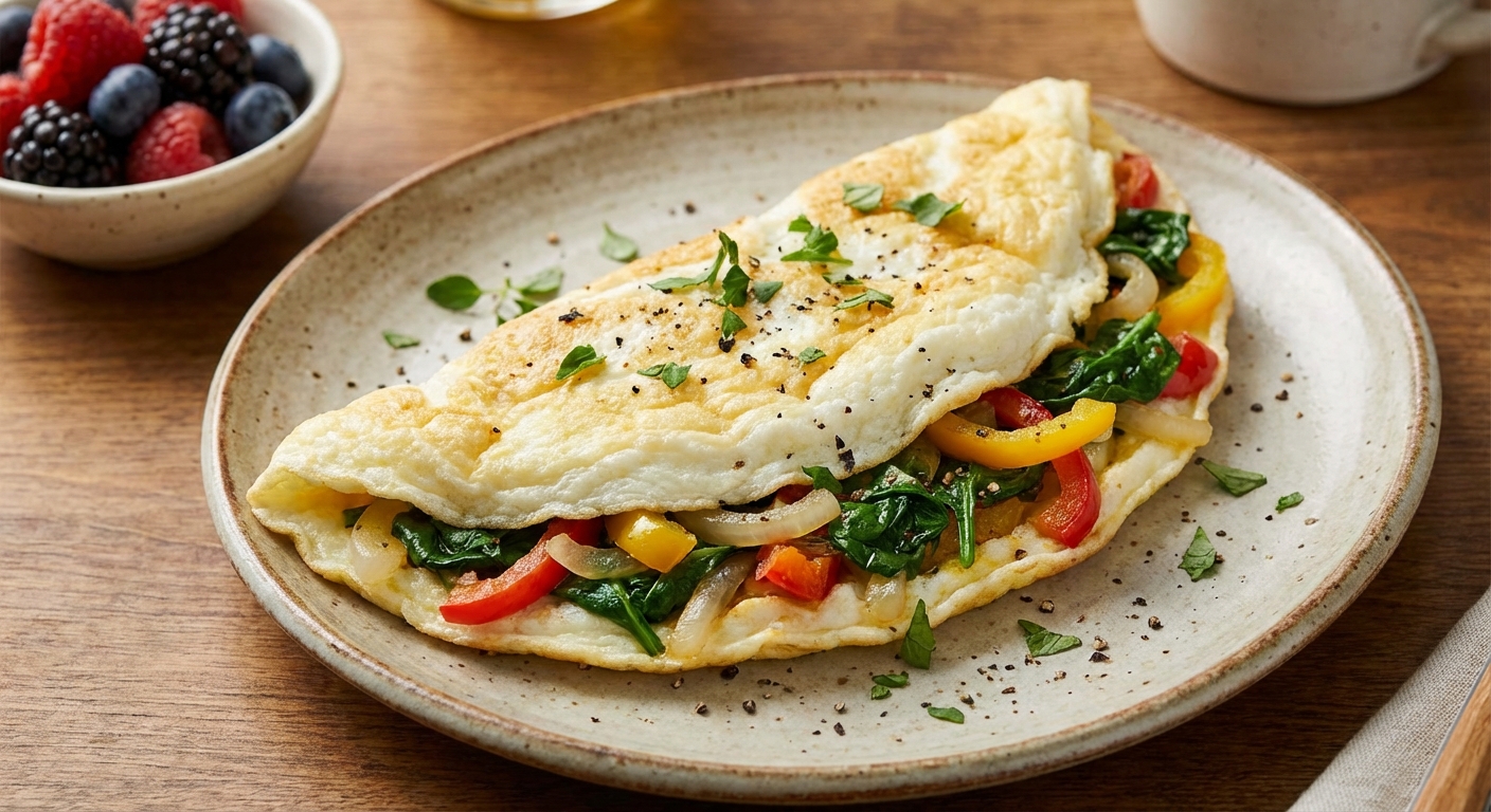 채소가 들어간 흰자 오믈렛