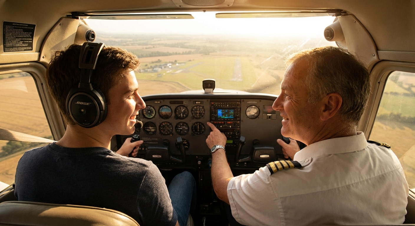 비행 훈련 중인 조종사들
