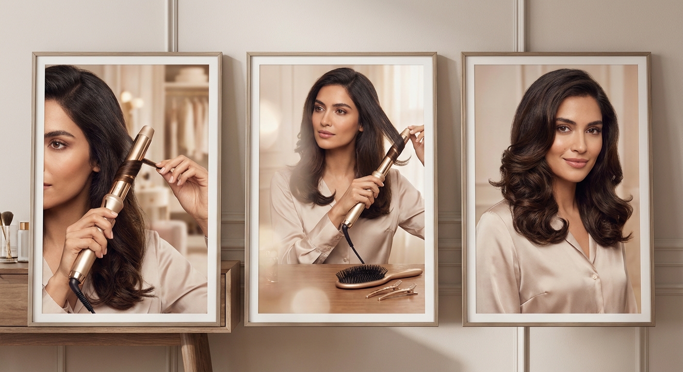 봉고데기로 C컬을 만드는 단계별 과정 사진