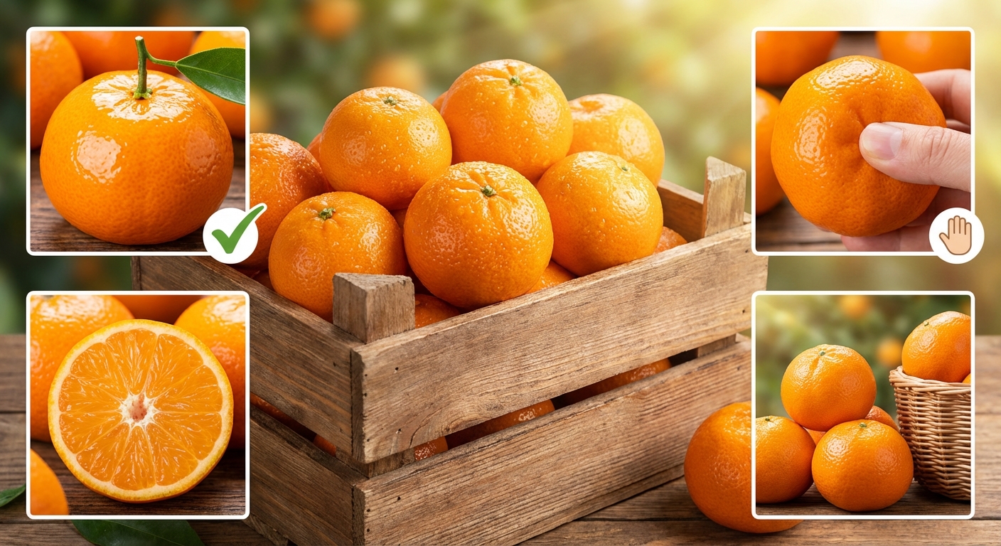 신선한 감귤을 고르는 체크리스트 인포그래픽