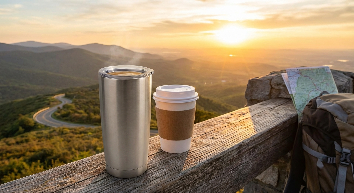 미국 여행용 텀블러와 테이크아웃 컵 비교