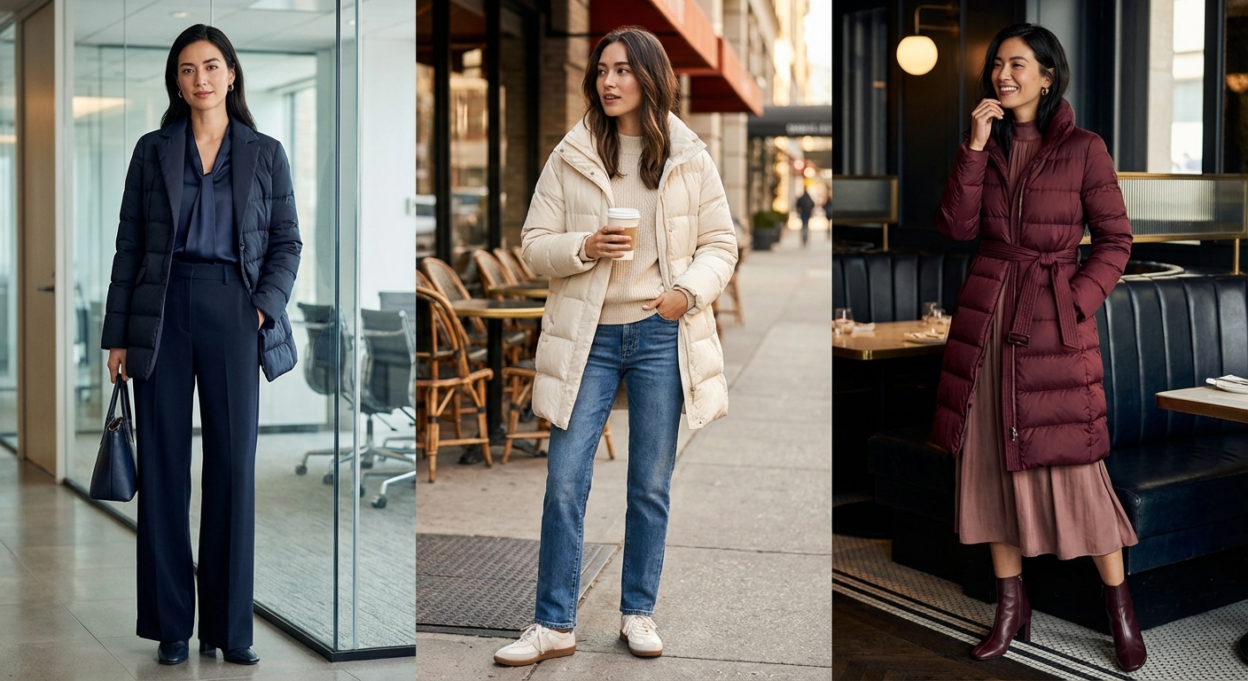 미들패딩 오피스·캐주얼·데이트 코디 비교