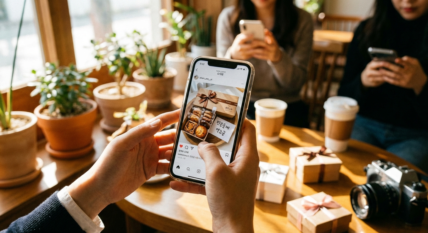 팬들이 받은 역조공 간식을 SNS에 인증하는 모습