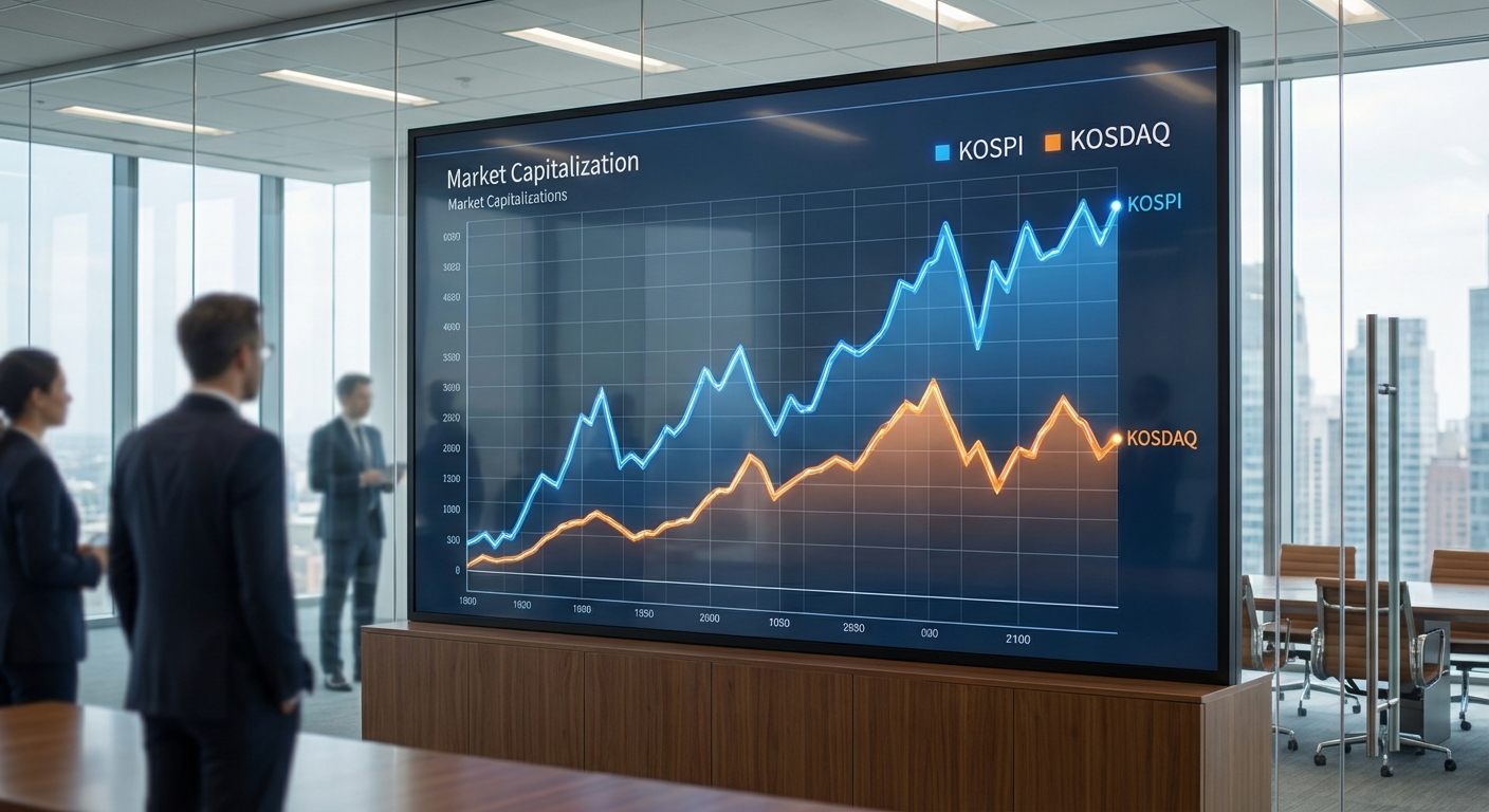 코스피 코스닥 시가총액 비교 그래프