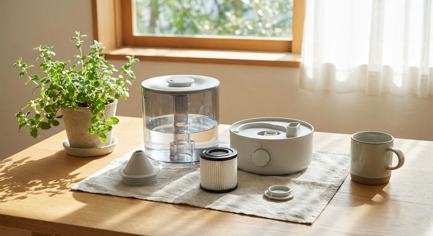 가습기 부품별 분해 모습