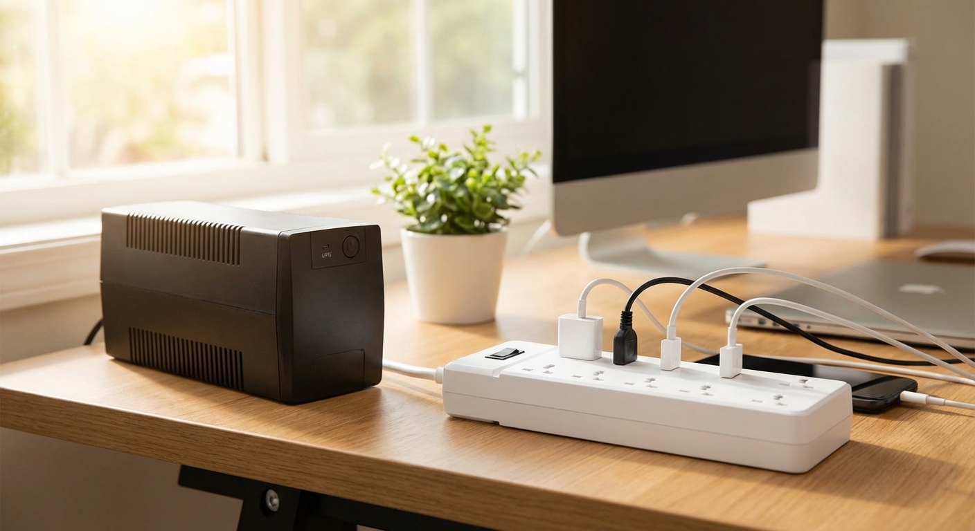 서지 보호 멀티탭과 무정전 전원 장치