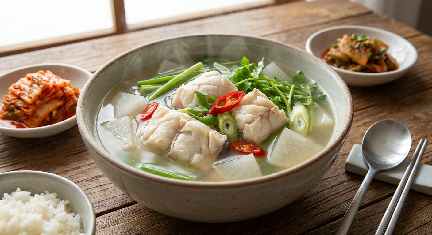 완성된 대구 지리탕 한 그릇