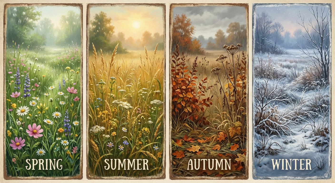 계절별 풀밭 변화