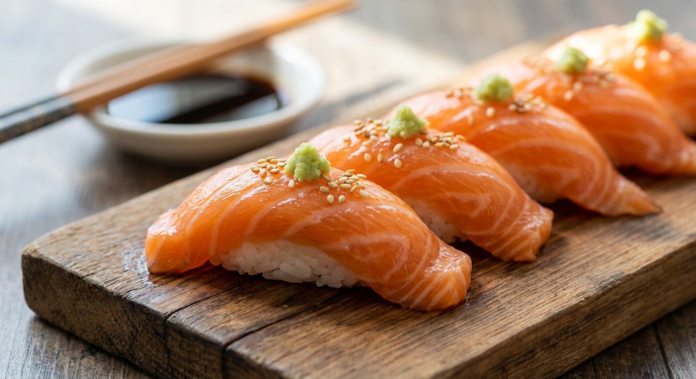 연어초밥 클로즈업