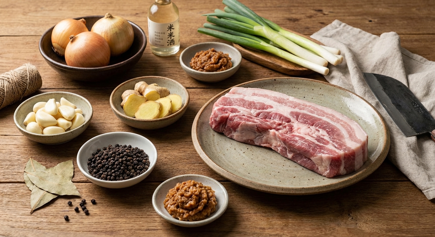 수육 재료 세팅