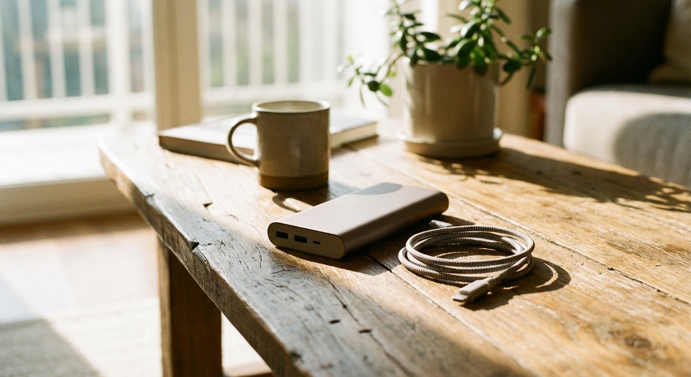 보조배터리와 충전 케이블