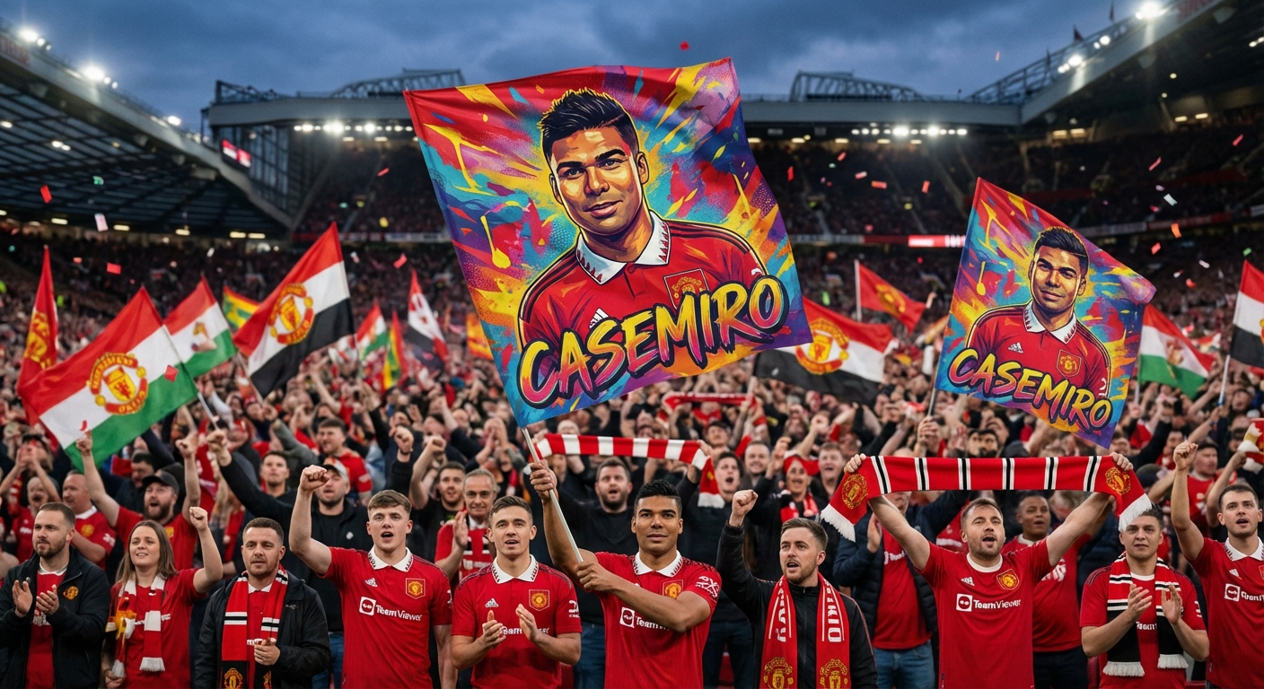 맨유 팬들의 카제미루 응원 현수막