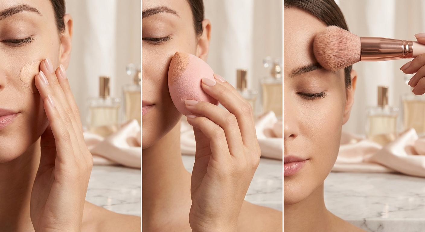 손가락, 스펀지, 브러시로 바르는 방법 단계별 사진