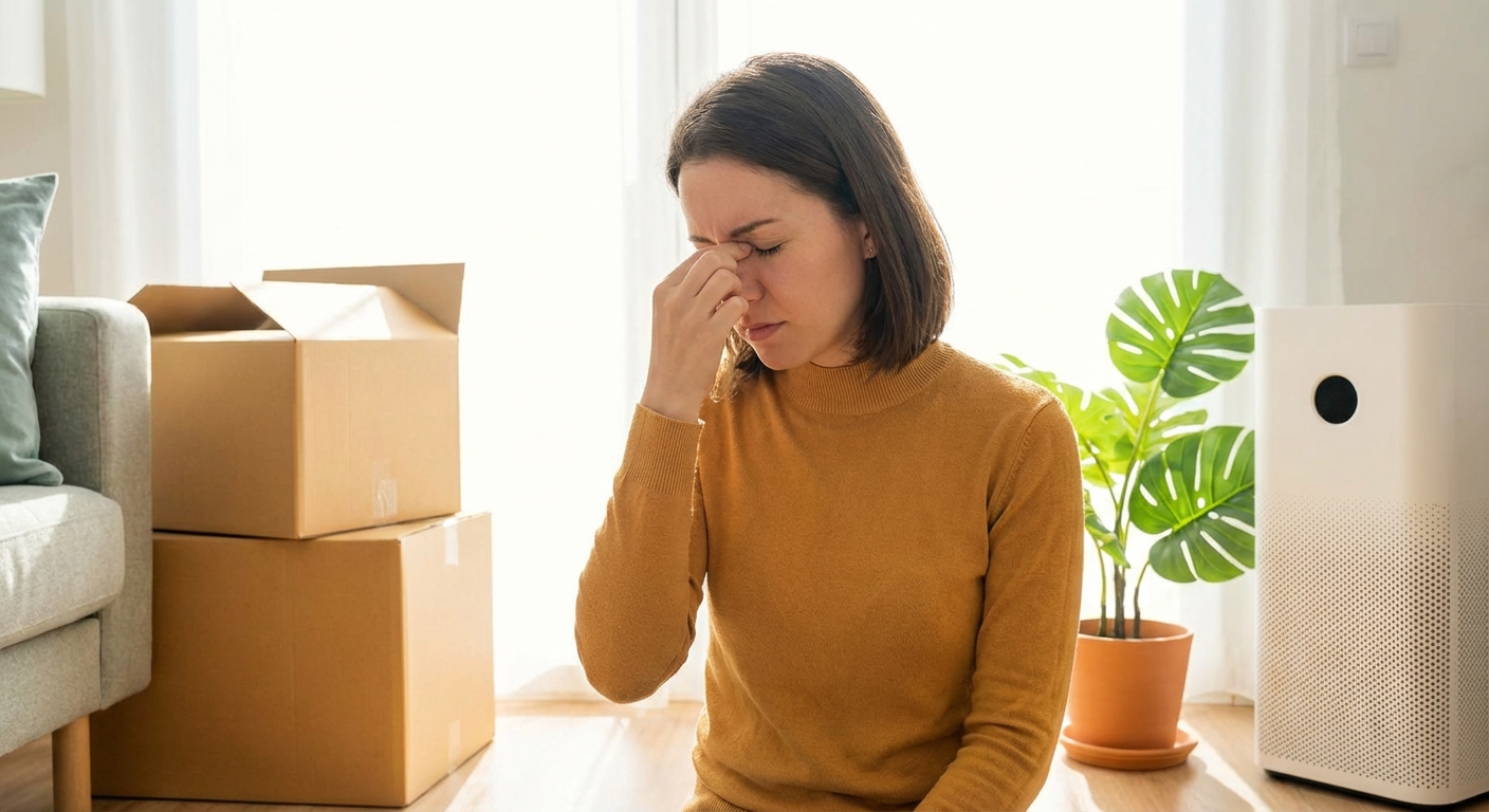 새집증후군 증상을 겪는 모습