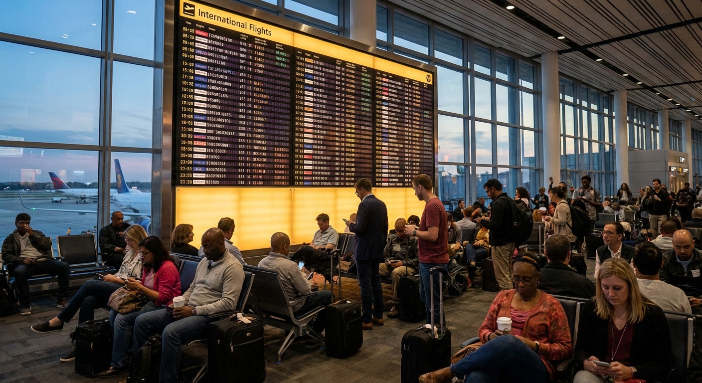 경유 비행, 첫 비행기 연착으로 연결편을 놓쳤다면? 대처법과 보상 가이드