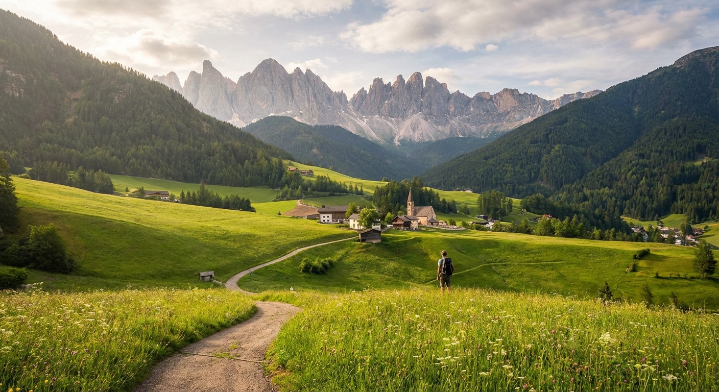 발디푸네스 계곡과 가이슬러봉 풍경