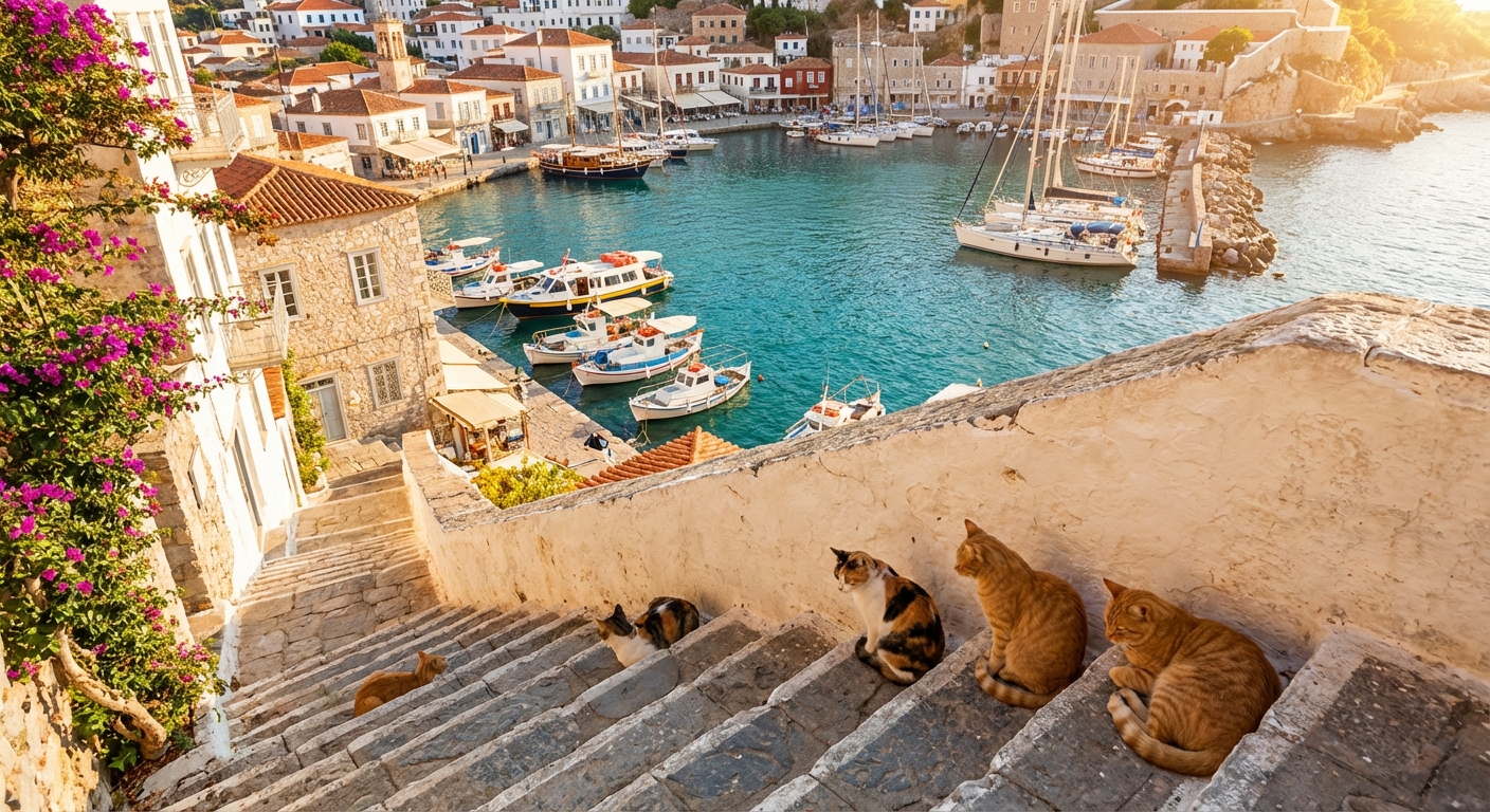아테네 근교 이드라 섬, 고양이가 안내하는 차 없는 섬 여행