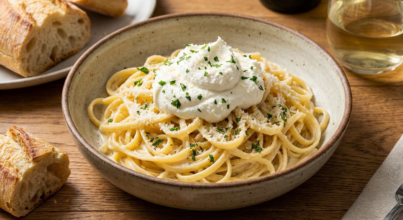 생크림이 들어간 크림 파스타