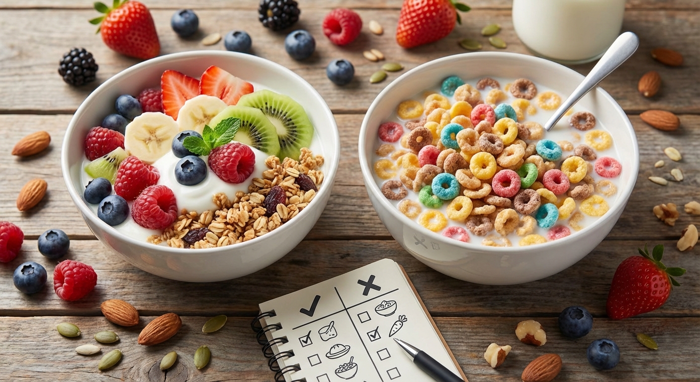 영양 성분표를 비교하는 체크리스트 이미지