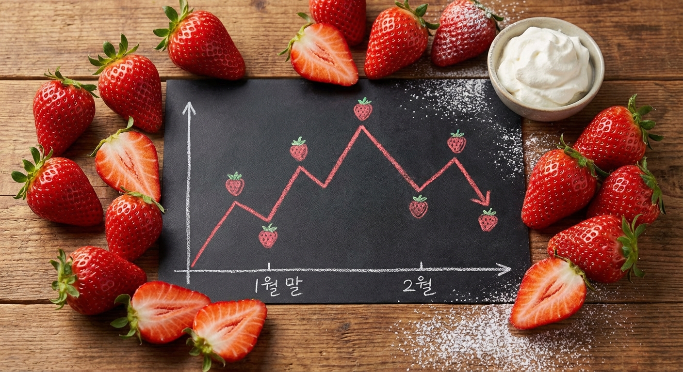 1월 말~2월 딸기 가격 변동 그래프