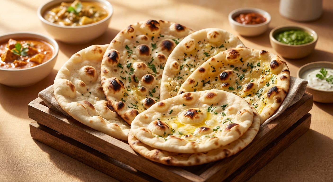 다양한 종류의 난 빵