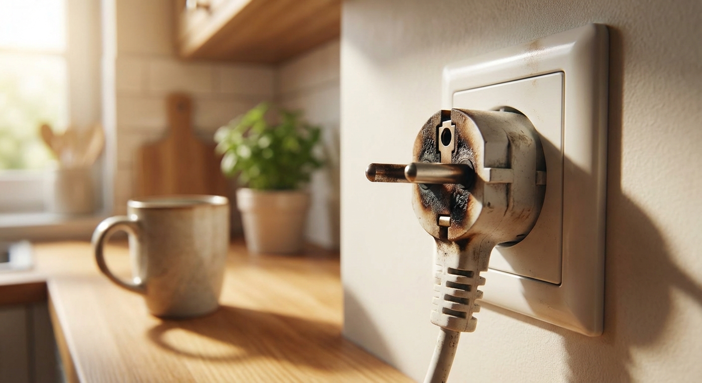 트래킹 현상으로 탄화된 플러그