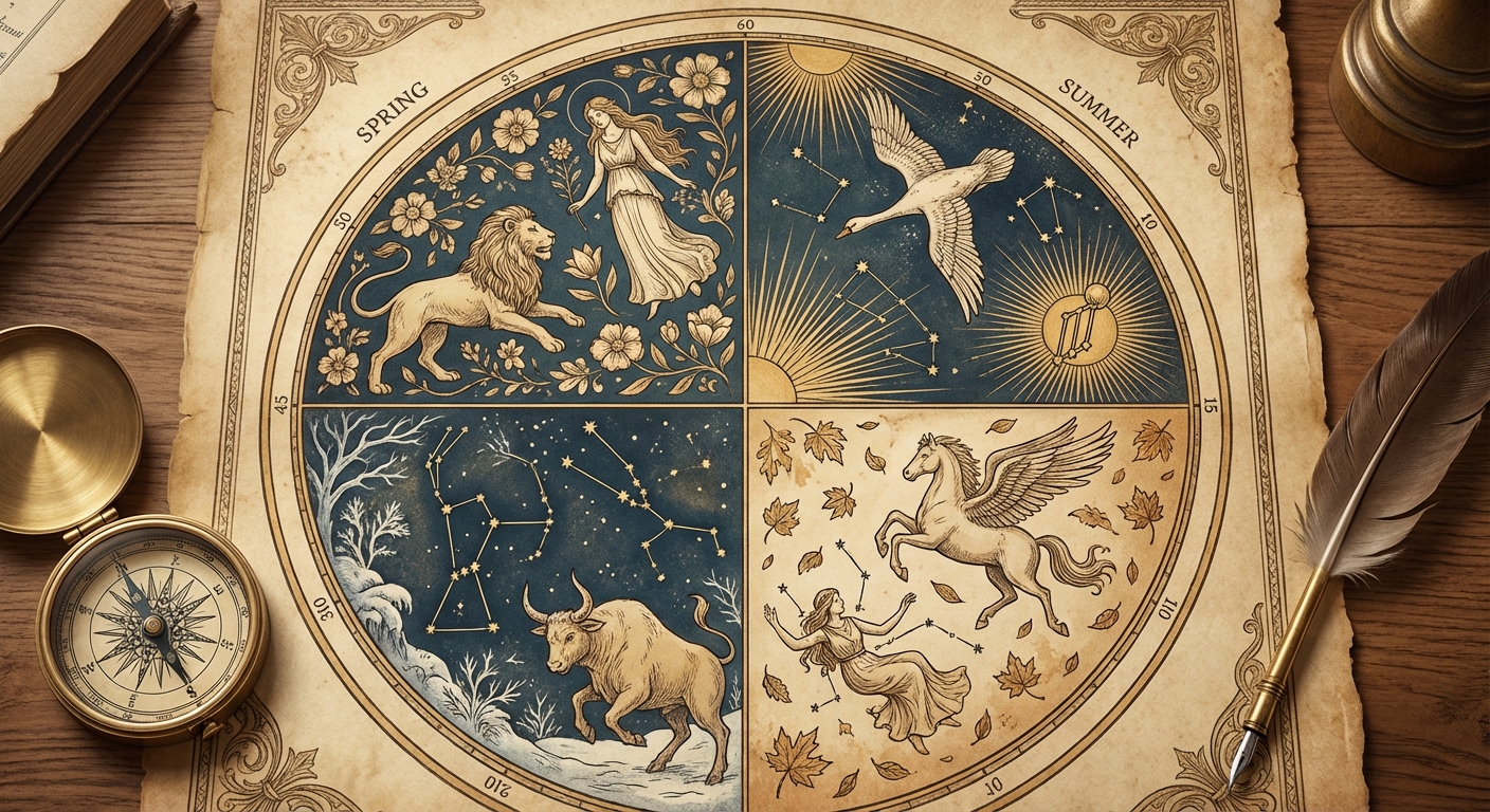 계절별 대표 별자리 차트