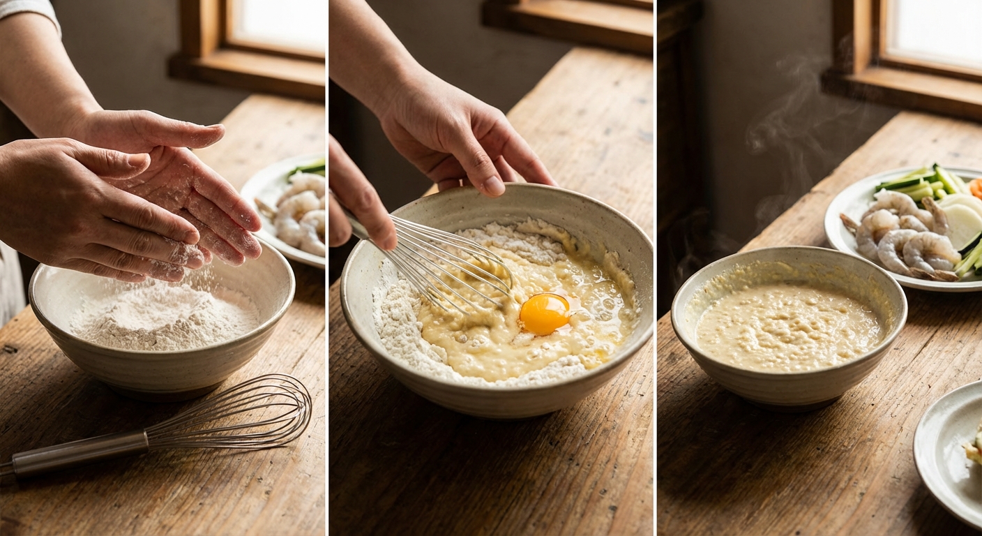 튀김옷 만들기 과정