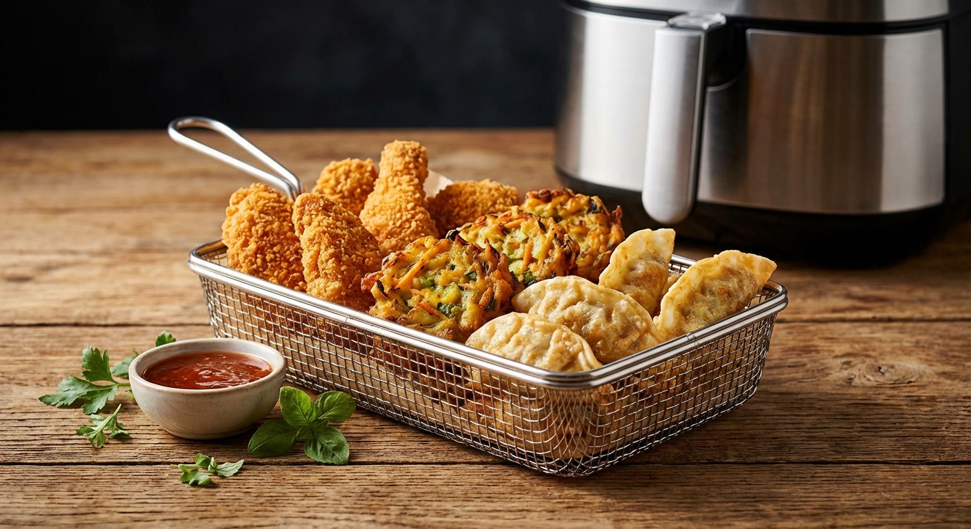 에어프라이어로 데운 튀김