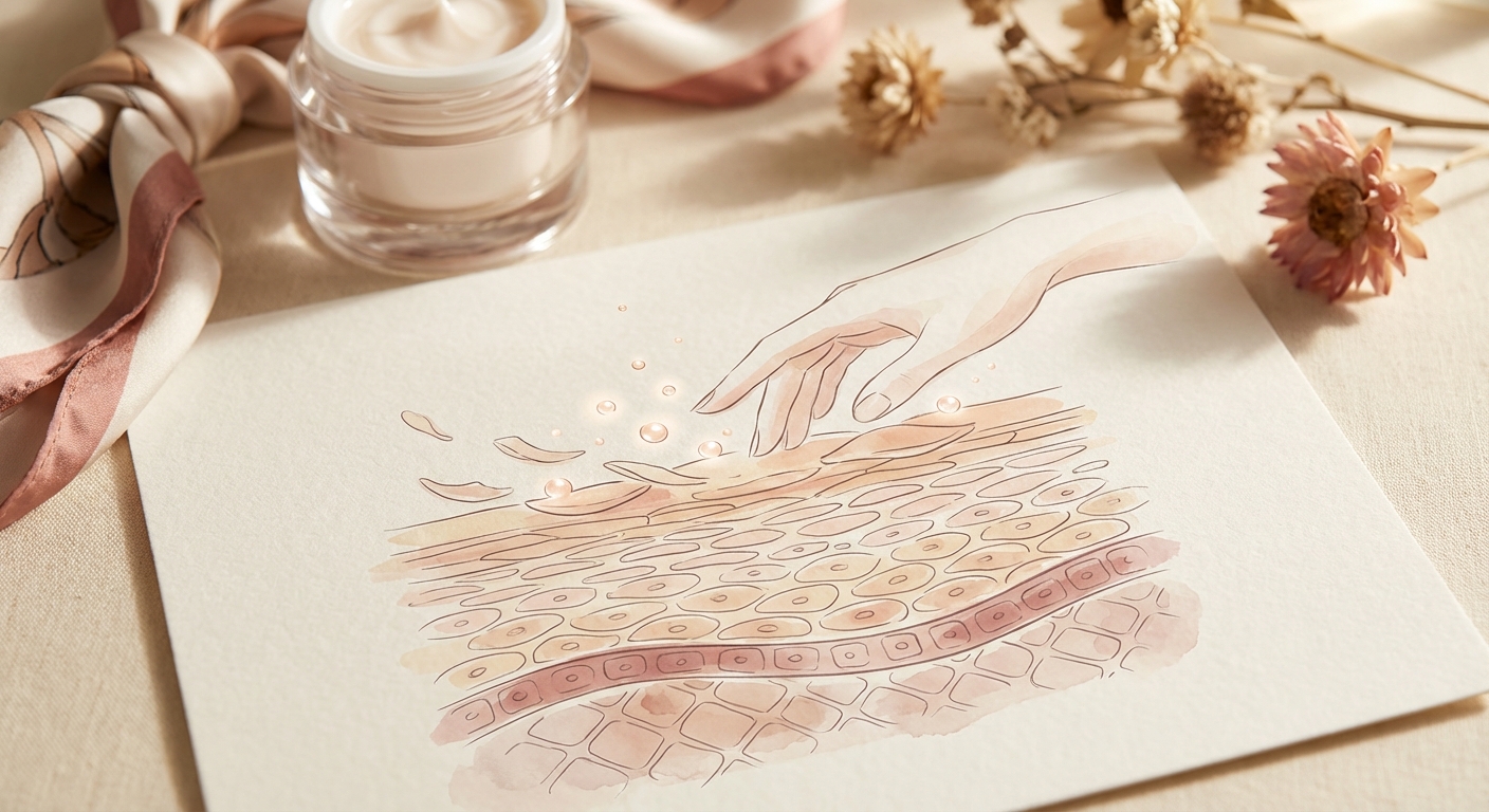 피부 각질 생성 과정 일러스트