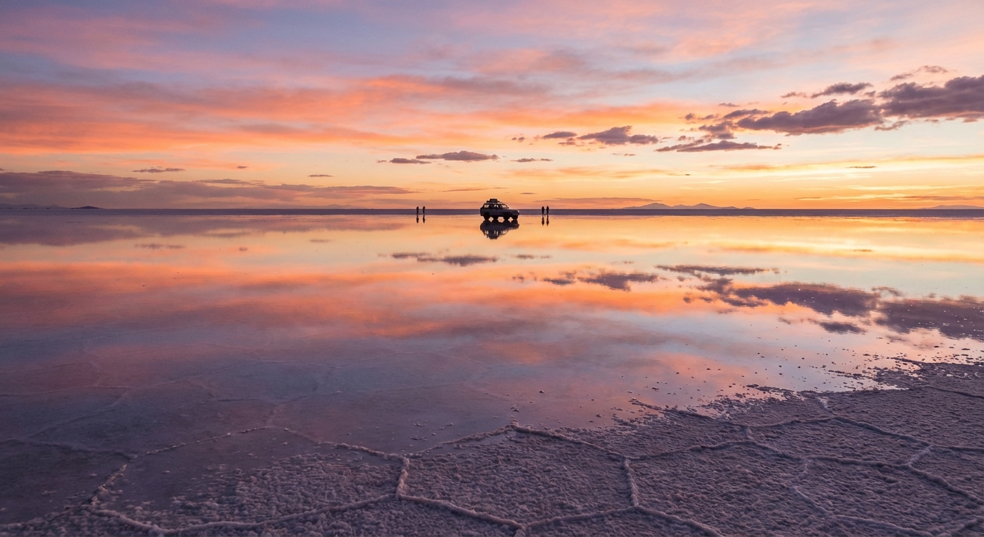 볼리비아 우유니 소금 사막, 하늘과 땅이 만나는 곳