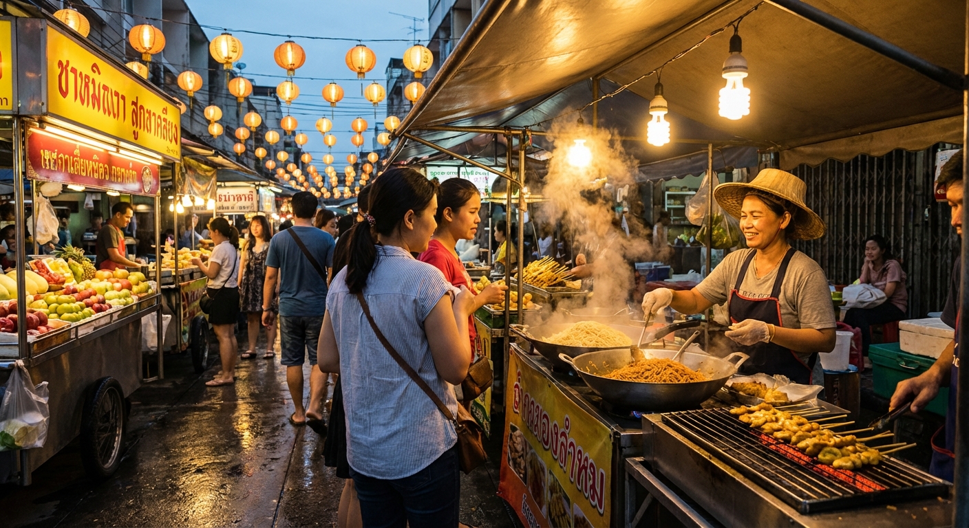 방콕 거리 음식 풍경