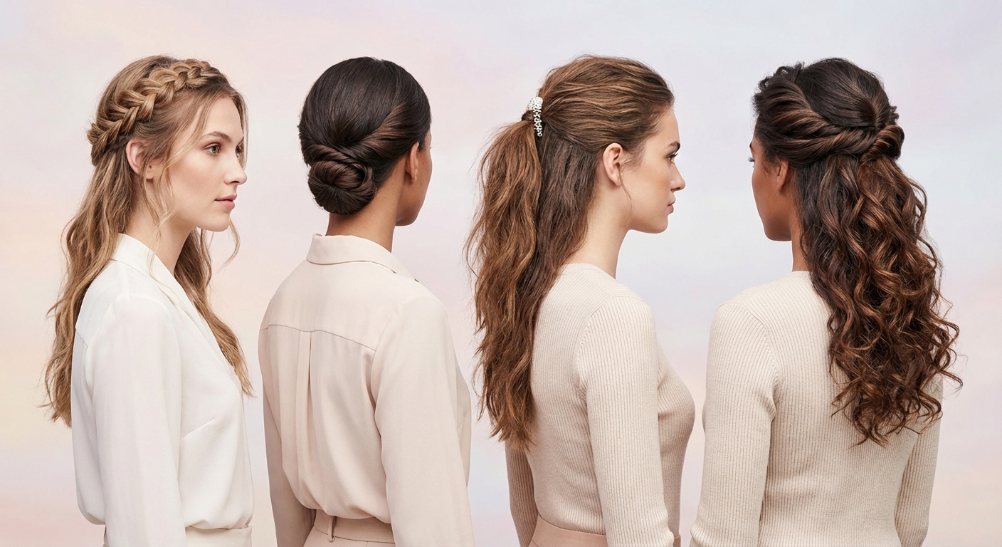 다양한 반묶음 스타일