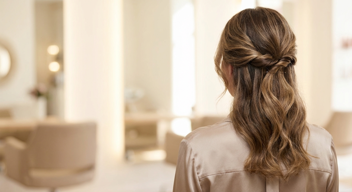 트위스트 반묶음 디테일 컷