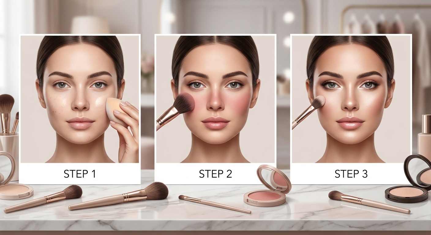 중안부 길이 보완 메이크업 단계별 사진