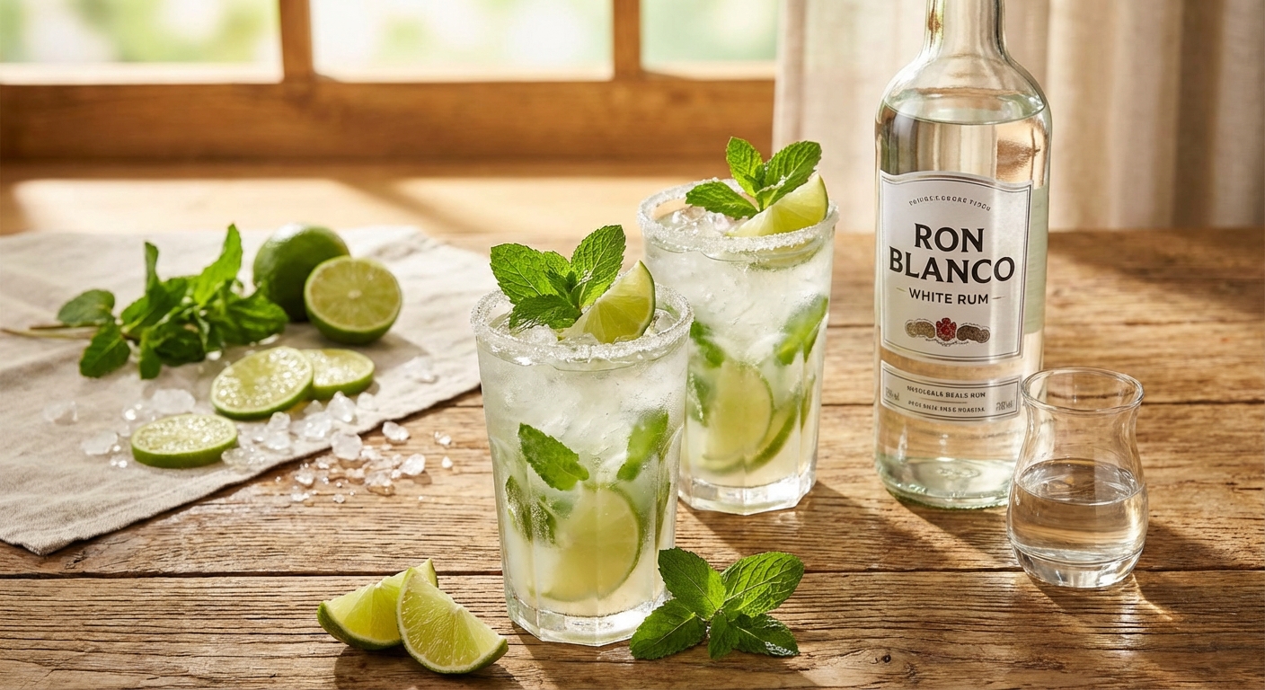 화이트 럼과 모히또 칵테일
