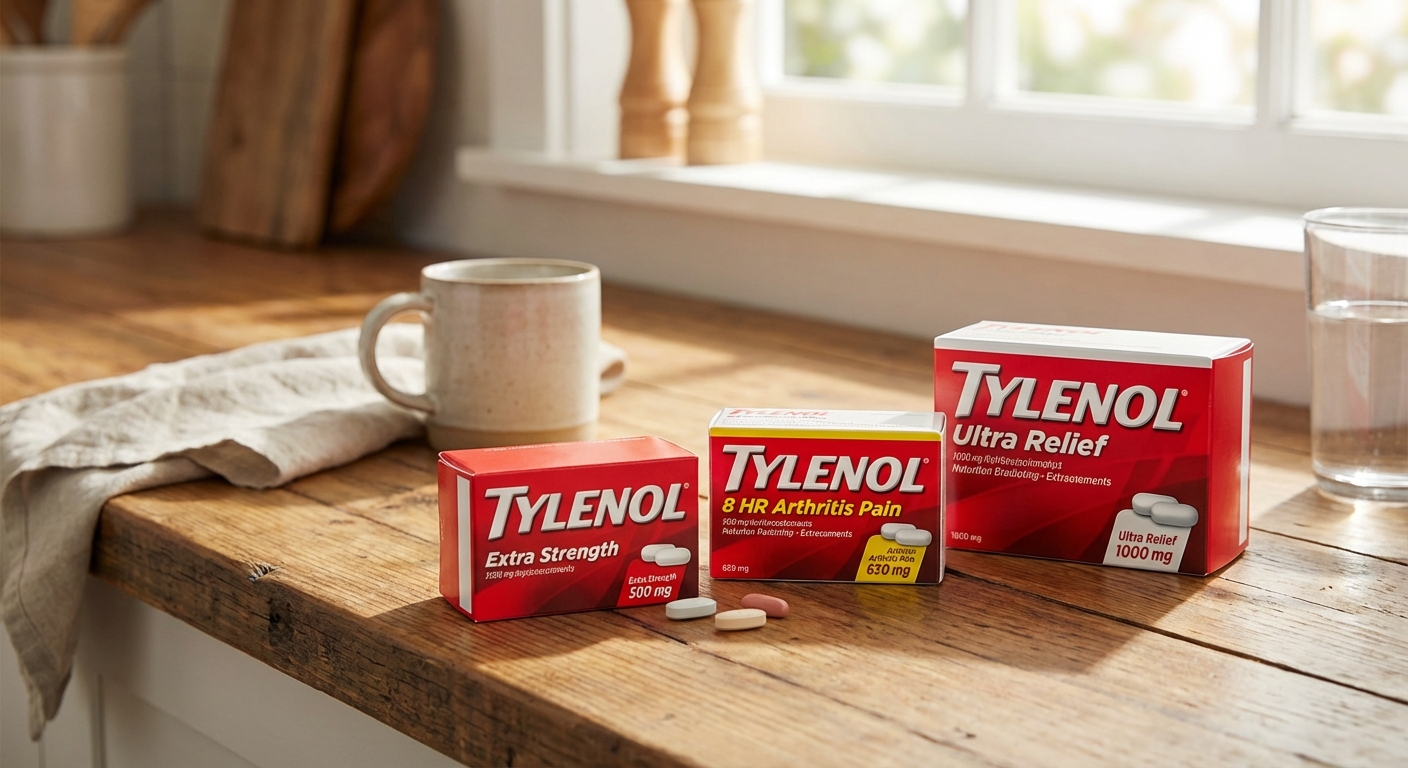 타이레놀 500, 650, 1000 제품 비교 이미지