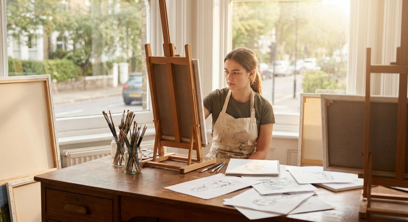 예대 입시 준비 중인 학생의 연습실 모습