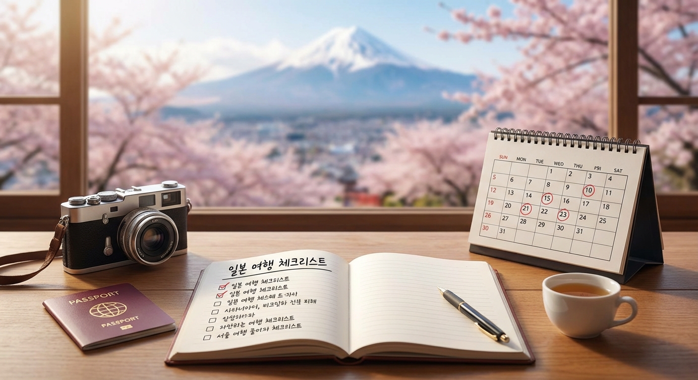 일본 여행 체크리스트와 달력