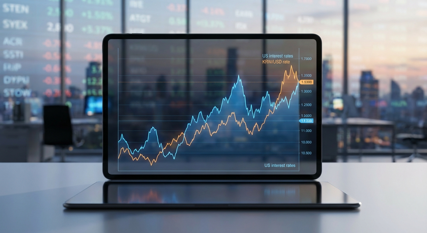 미국 금리와 원달러 환율 상관관계 차트