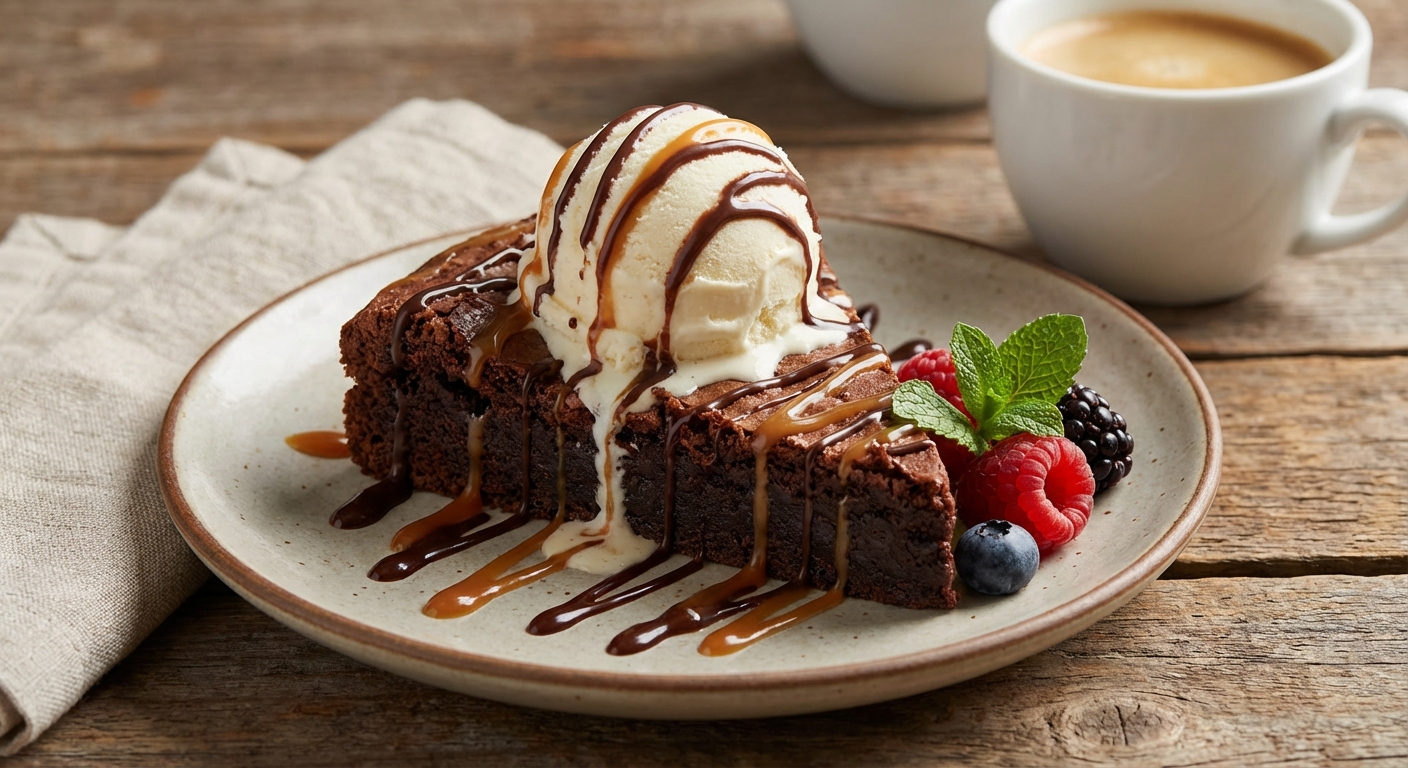 브라우니 플레이팅 예시