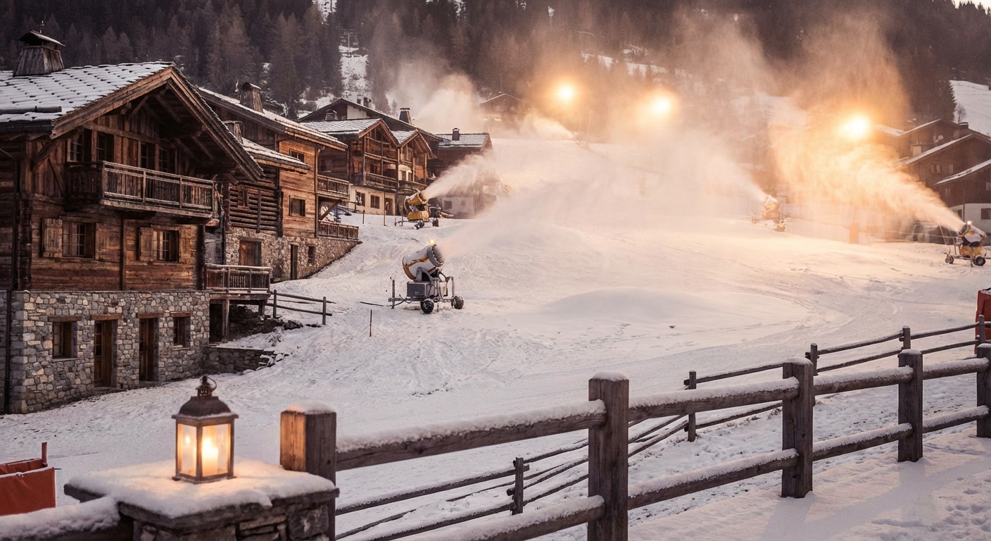 인공 제설기 작동 모습