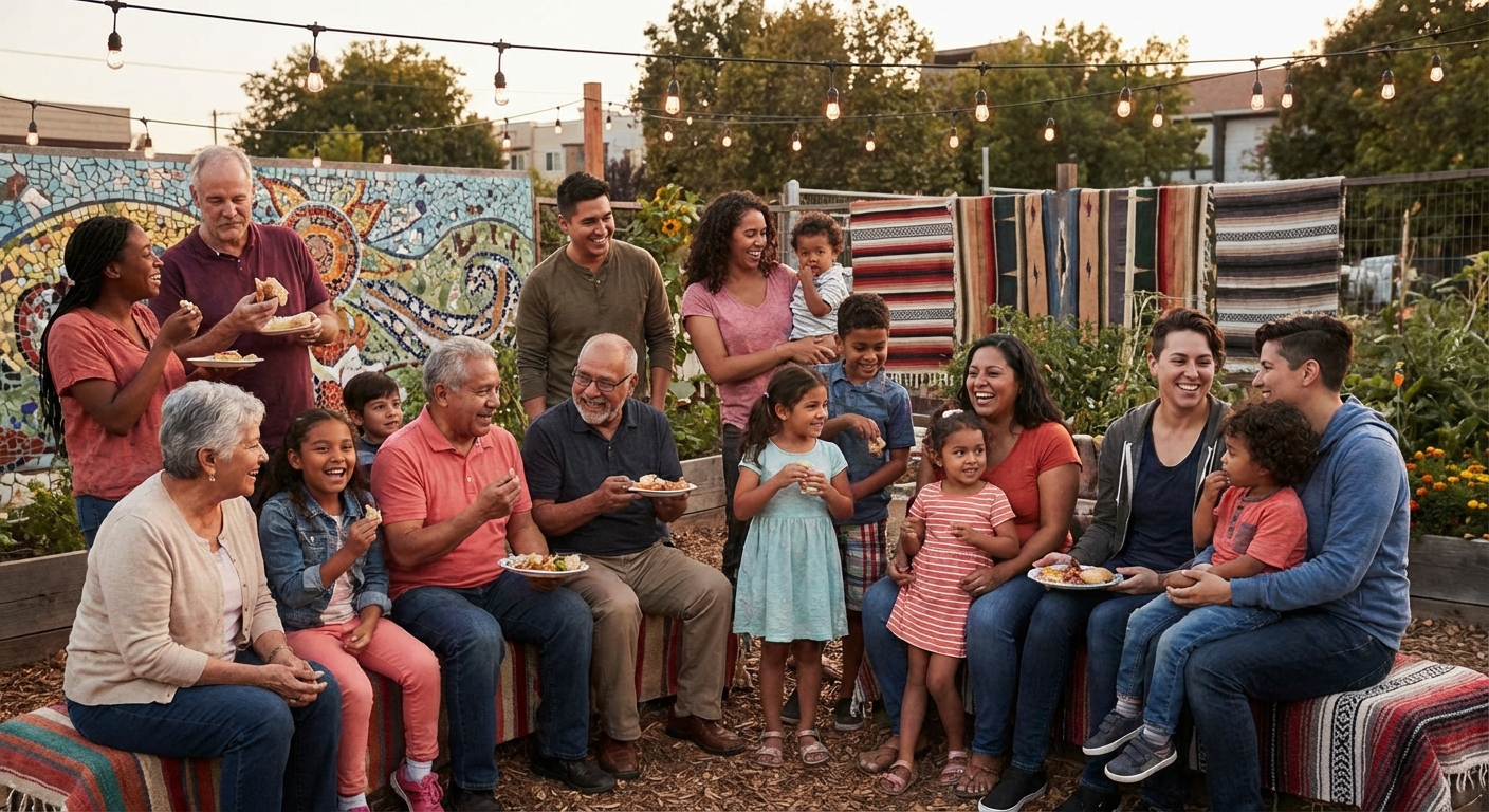 다양한 형태의 가족들이 함께 있는 모습