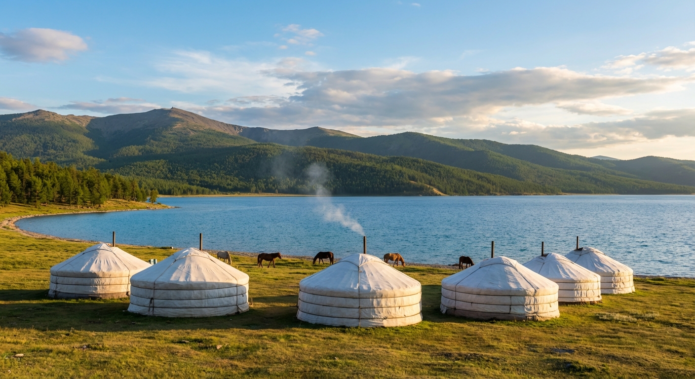 호브스골 호수와 게르 캠프