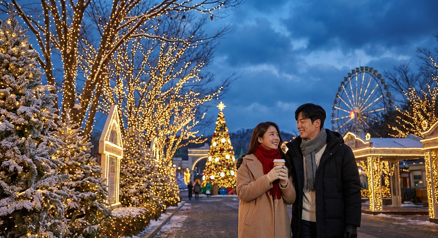 에버랜드 야경 또는 겨울 풍경