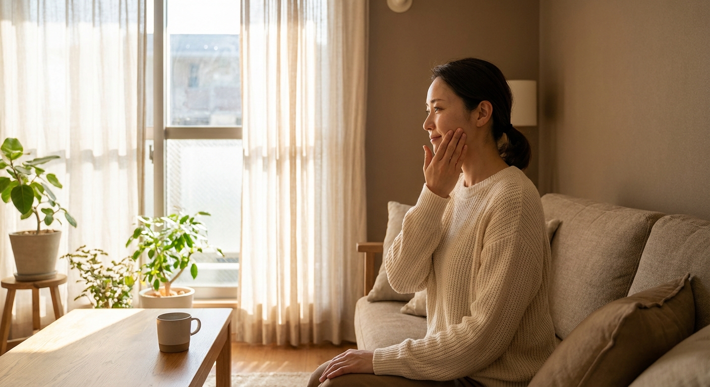 턱관절 스트레칭 동작 이미지